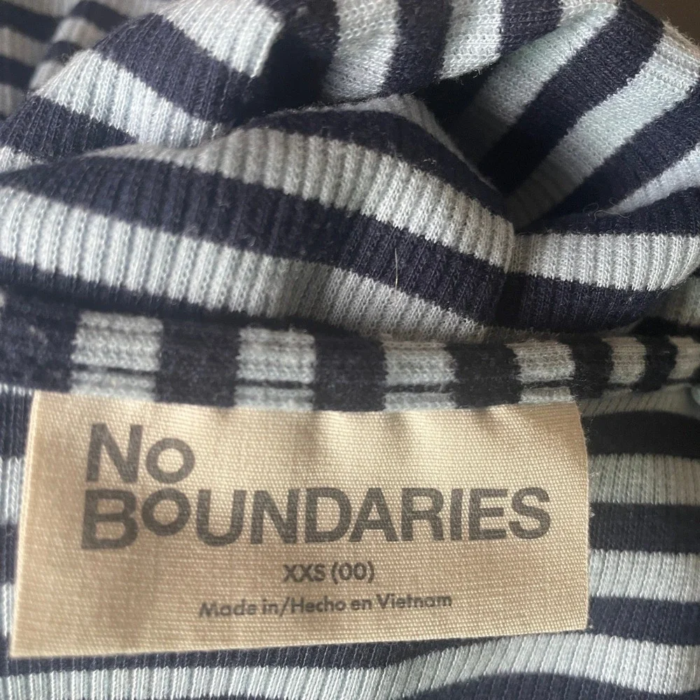 No Boundaries Y2K Preppy Henley‎ Midi Dress Coastal Striped Ribbed XXS Bodycon